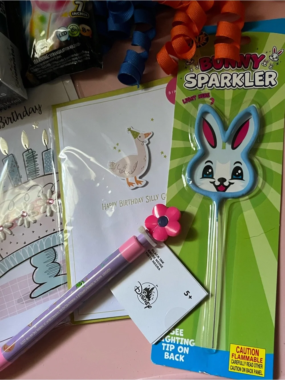 Bunny Sparkler Birthday Party Pack - Blue & Orange Decorations Disney Pen